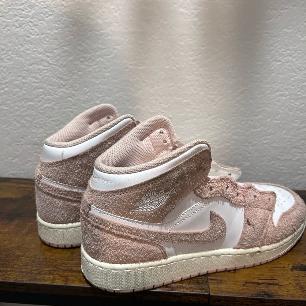 Jordan Kids' Pink and White Suede Sneakers